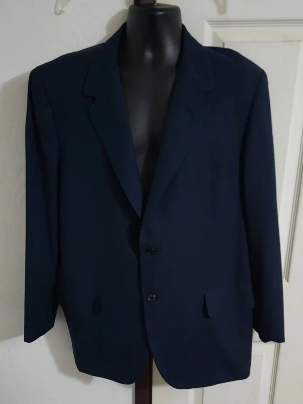 Report Oxxford Clothes Blue 2‎ Buttons Padded Shoulders